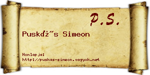 Puskás Simeon névjegykártya